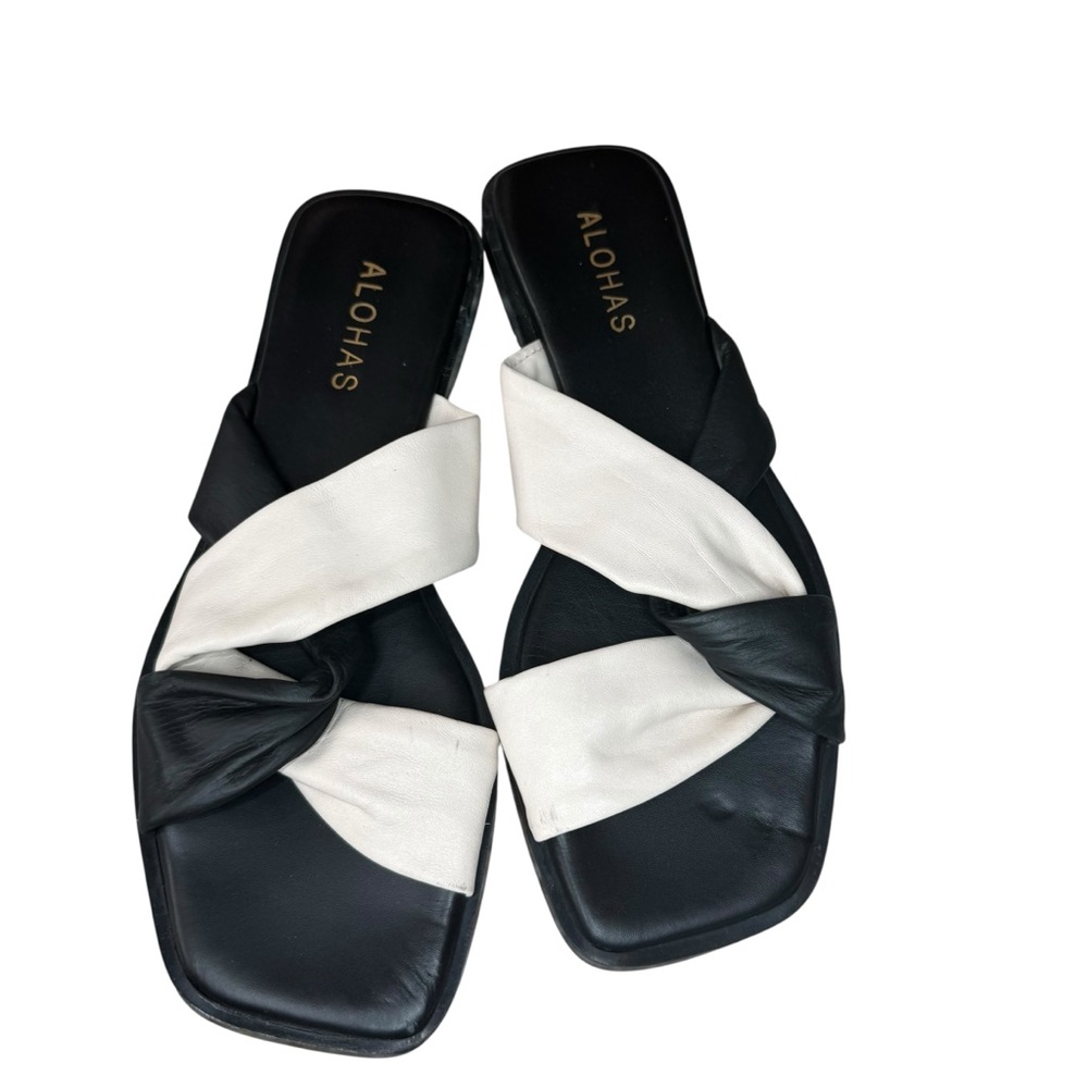 Alohas - Nomad Bicolor in Black and White‎ Size 37